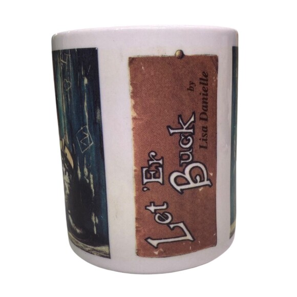 Leanin' Tree Coffee Mug Cup Let Er’ Buck Cowboy Boots MGW 188 Year 1993 - Picture 5 of 9